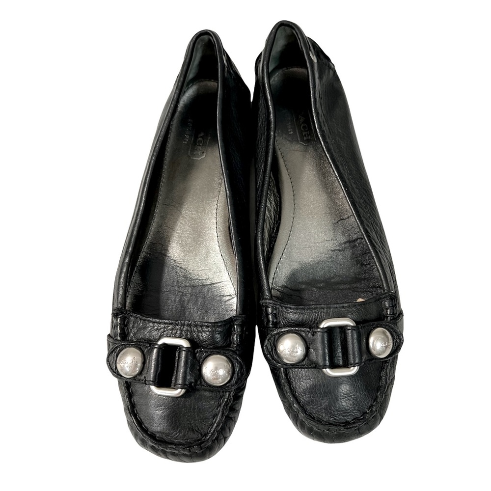 COACH vintage loafer Leather Black Slip On Flats